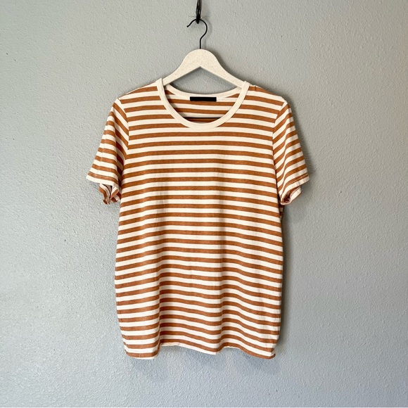 Jenni Kayne Canyon Stripe Cotton Yak Blend Short Sleeve Tee size large - Picture 2 of 7